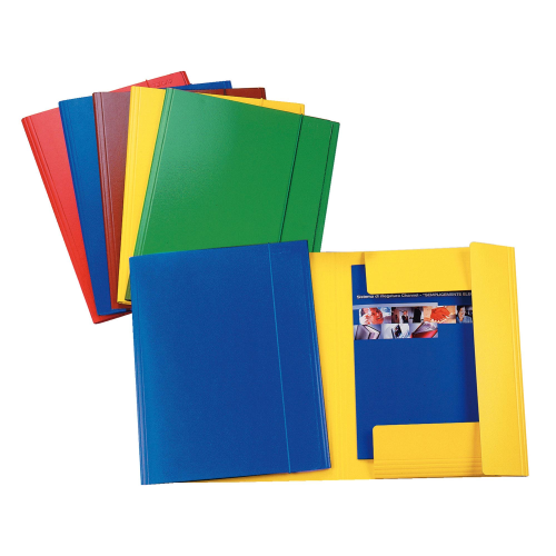 ESSELTE C42 CARTELLE 3 LEMBI C/ELASTICO IN PRESSPAN 350X250MM A4 COL. ROSSO CONF 5 Pz.